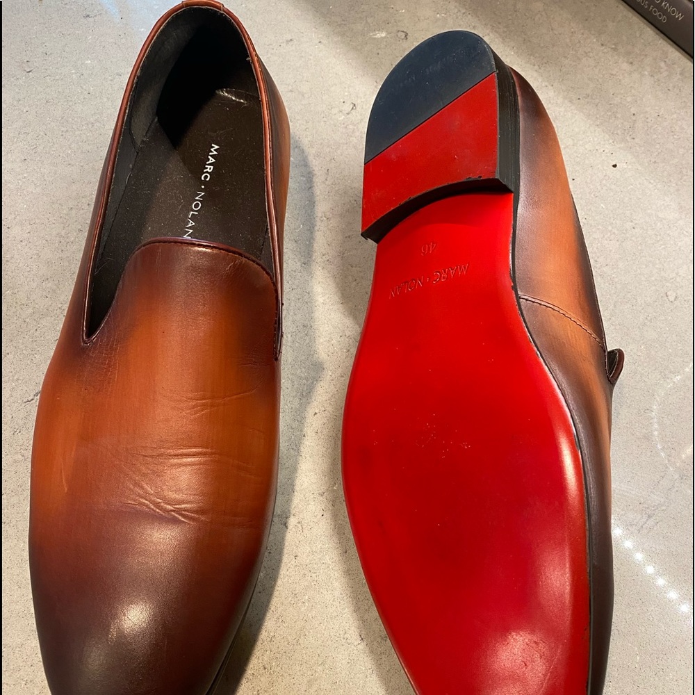 Marc Nolan dark tan slip-on men’s loafers